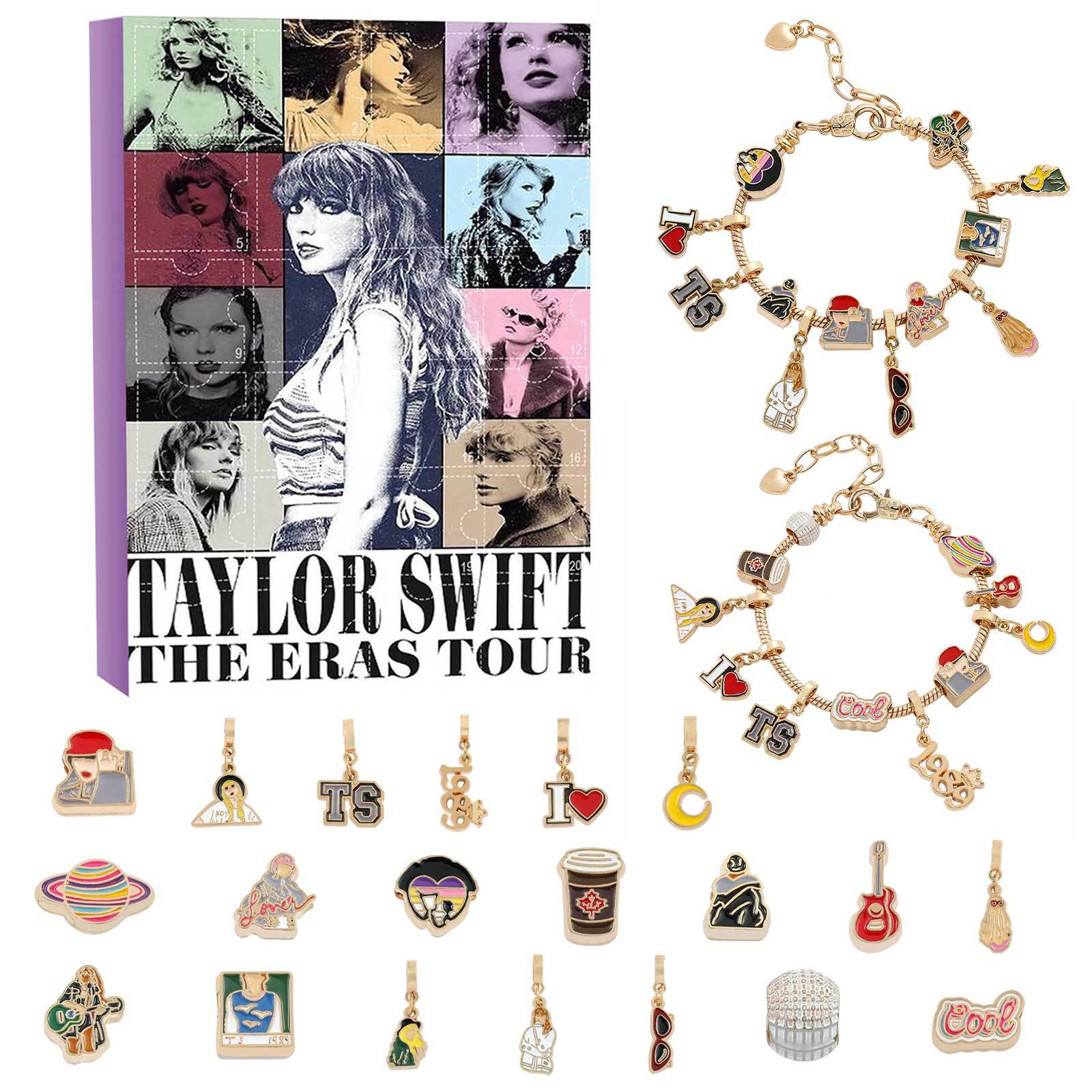 Taylor Swift,Taylor Swift 1989,Taylor Swift Gifts,2023 Christmas Advent  Calendar Gifts, DIY Bracelet Making Kit For For Kids Adult, 24-Days  Christmas Countdown Calendar Jewelry Gifts 